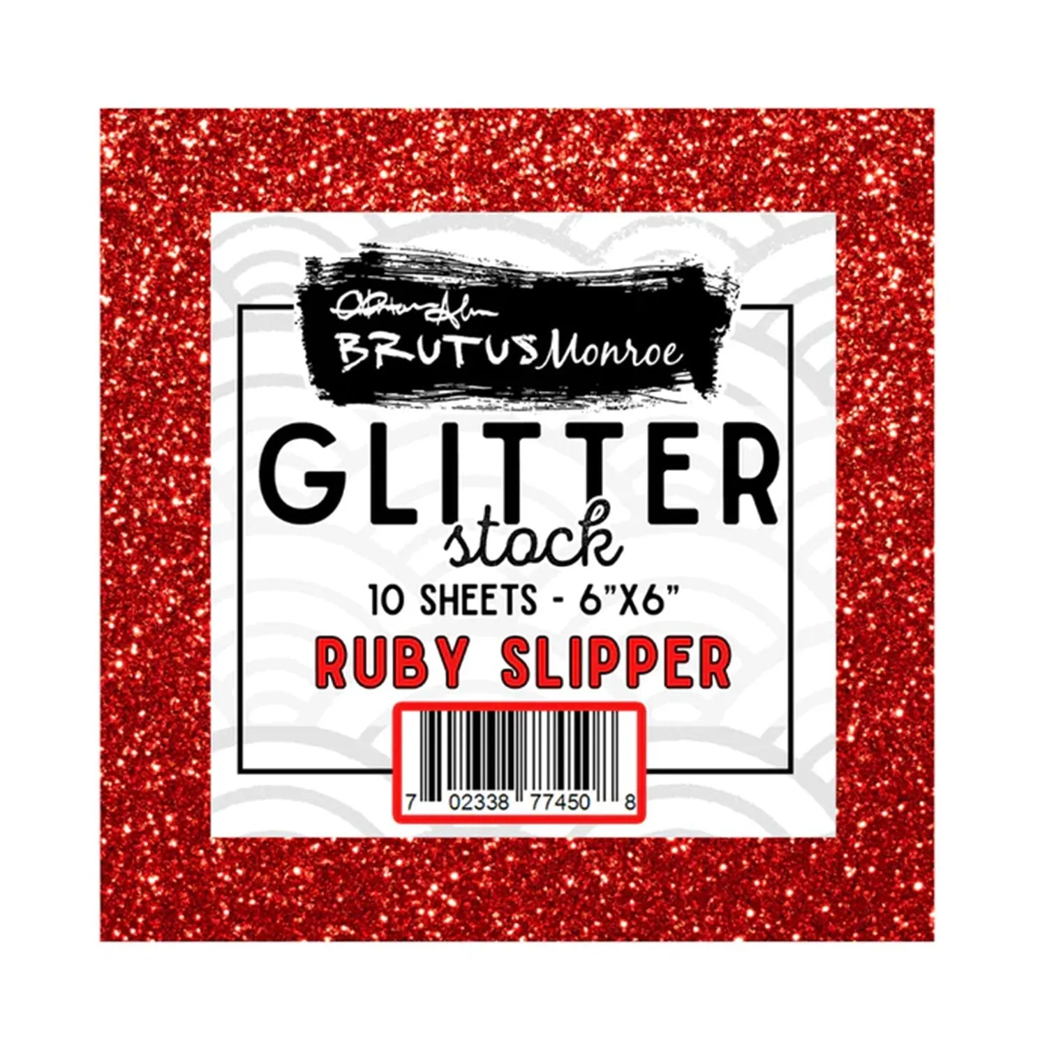 Brutus Monroe Glitterstock 6"x 6" - Oz Collection - Ruby Slipper*