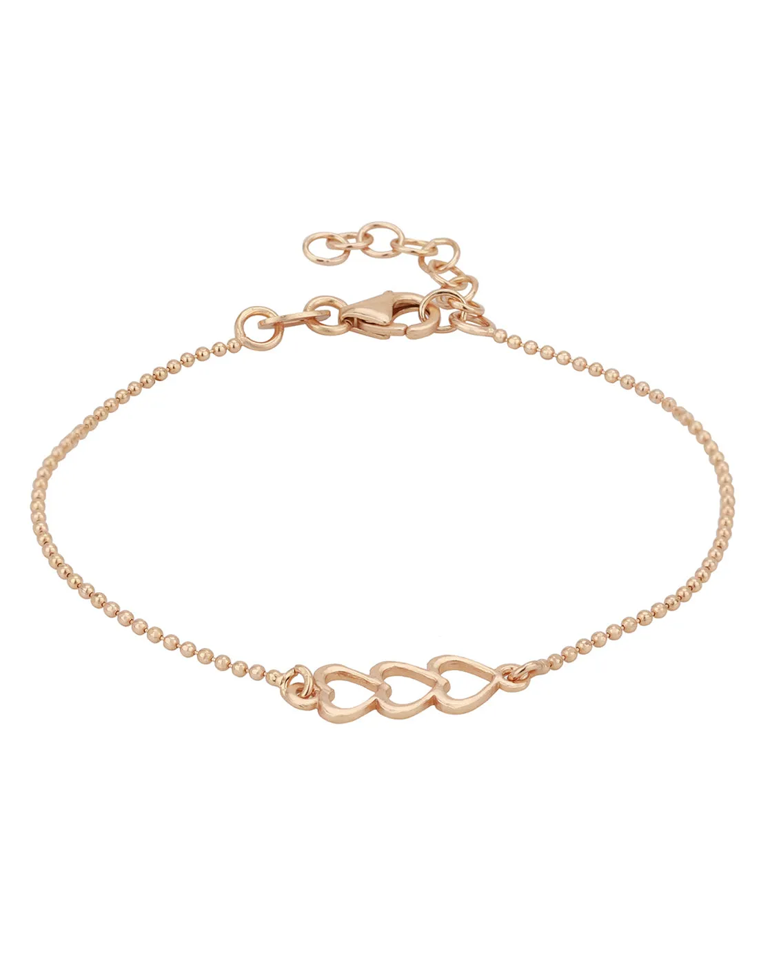 Carlton London Gold Plated Heart Shape Bracelet For Women