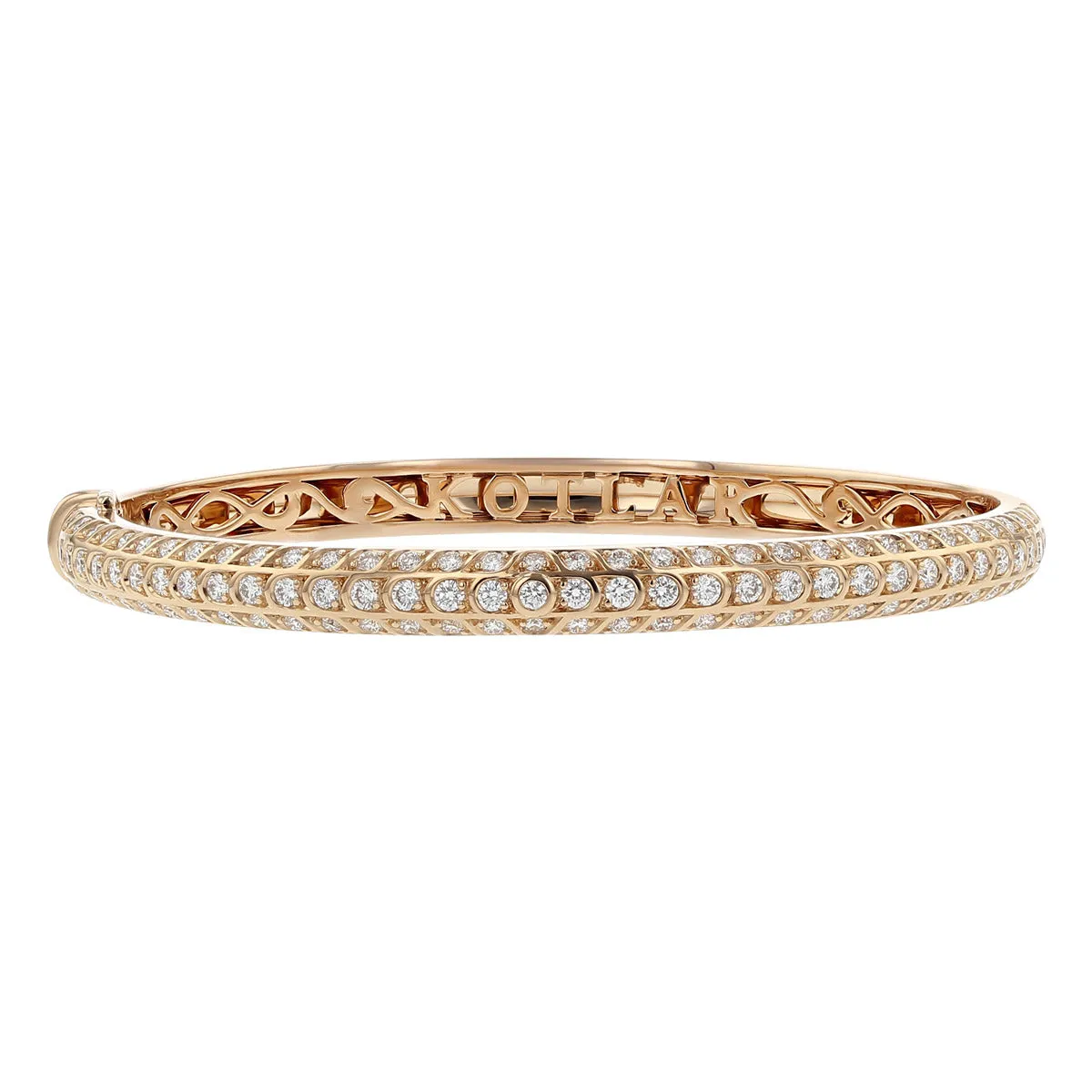 Chevron Artisan Scallop Pave Bangle