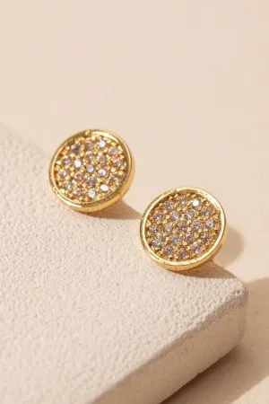 CIRCLE CZ STUD EARRINGS (2 COLORS)