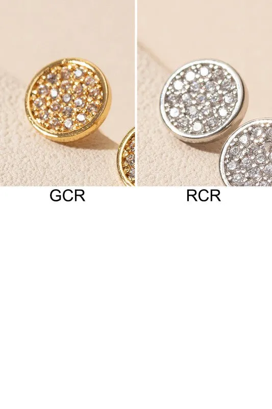 CIRCLE CZ STUD EARRINGS (2 COLORS)