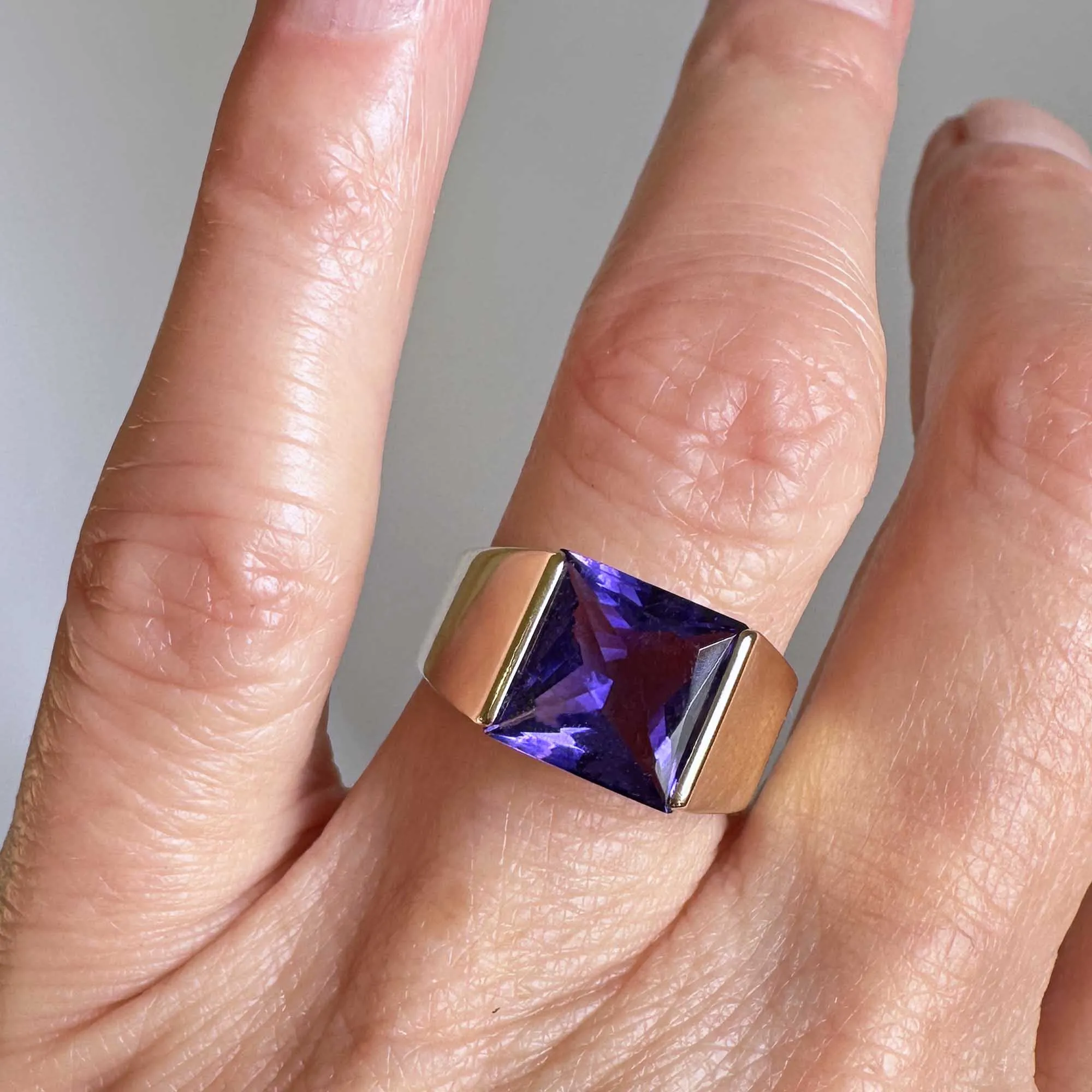 Classic 14K Gold Amethyst Signet Ring