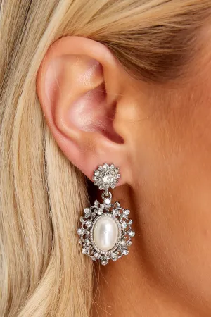 Classic Elegance Silver Pearl Earrings