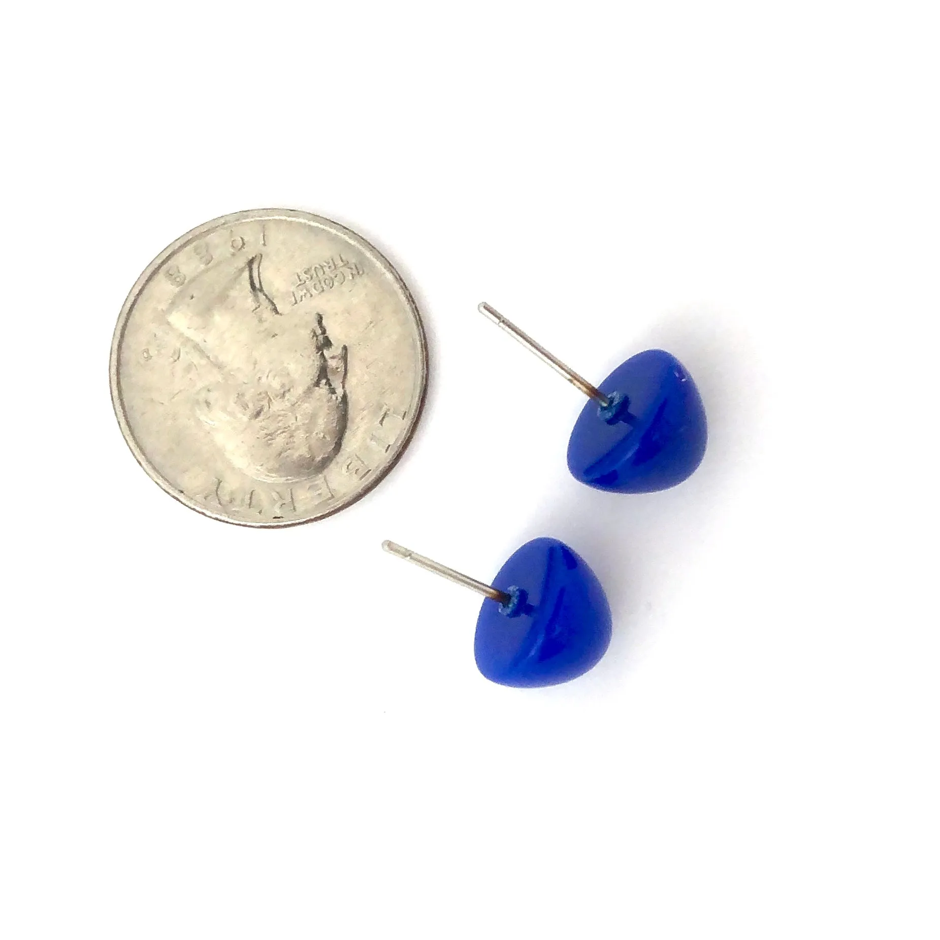 Cobalt Gumdrop Stud Earrings