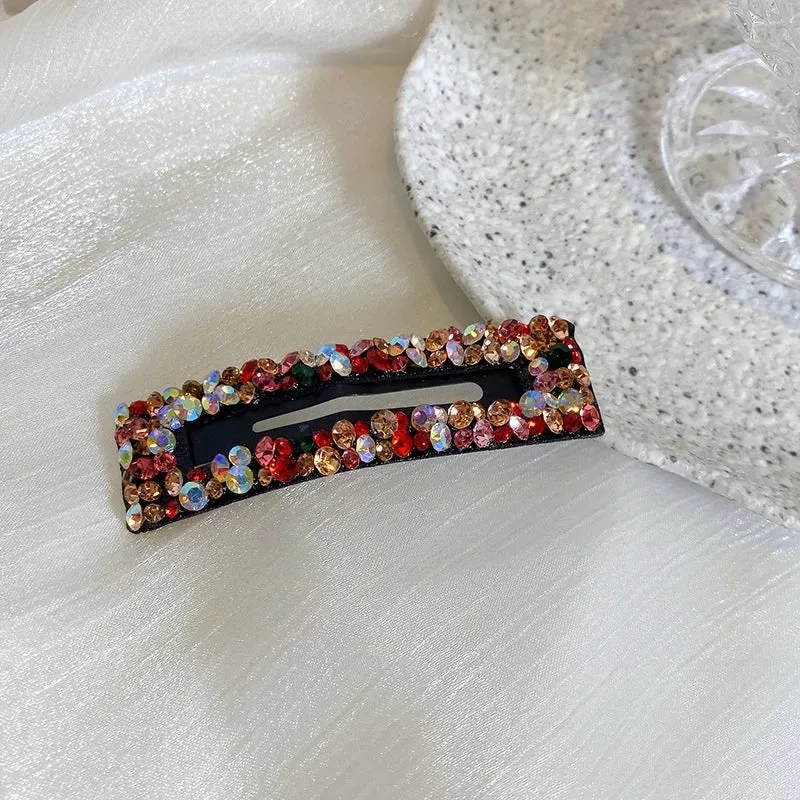 Color Rhinestone Hairpin Super Flash Hollow BB Hairpin Side Hairpin Colored Diamond Bangs Hairpin Headdress Broken Hairpin Top Clip