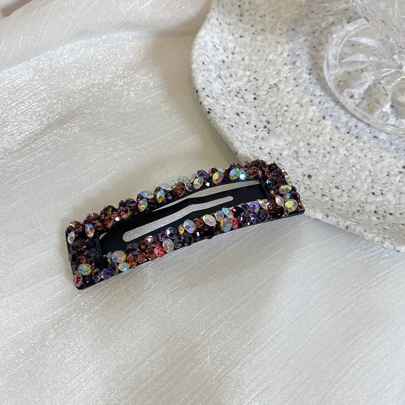 Color Rhinestone Hairpin Super Flash Hollow BB Hairpin Side Hairpin Colored Diamond Bangs Hairpin Headdress Broken Hairpin Top Clip