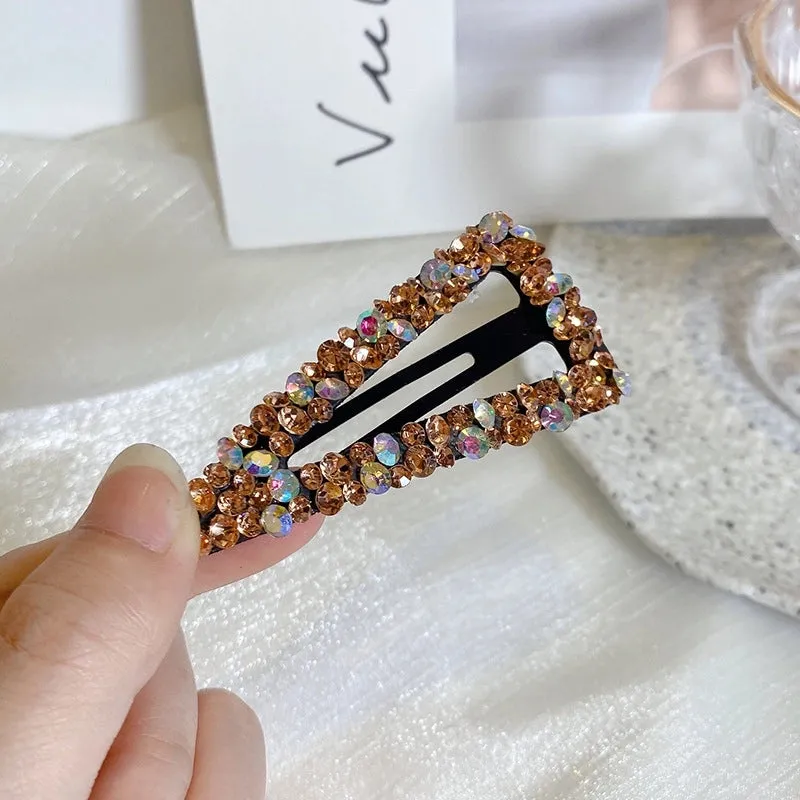 Color Rhinestone Hairpin Super Flash Hollow BB Hairpin Side Hairpin Colored Diamond Bangs Hairpin Headdress Broken Hairpin Top Clip