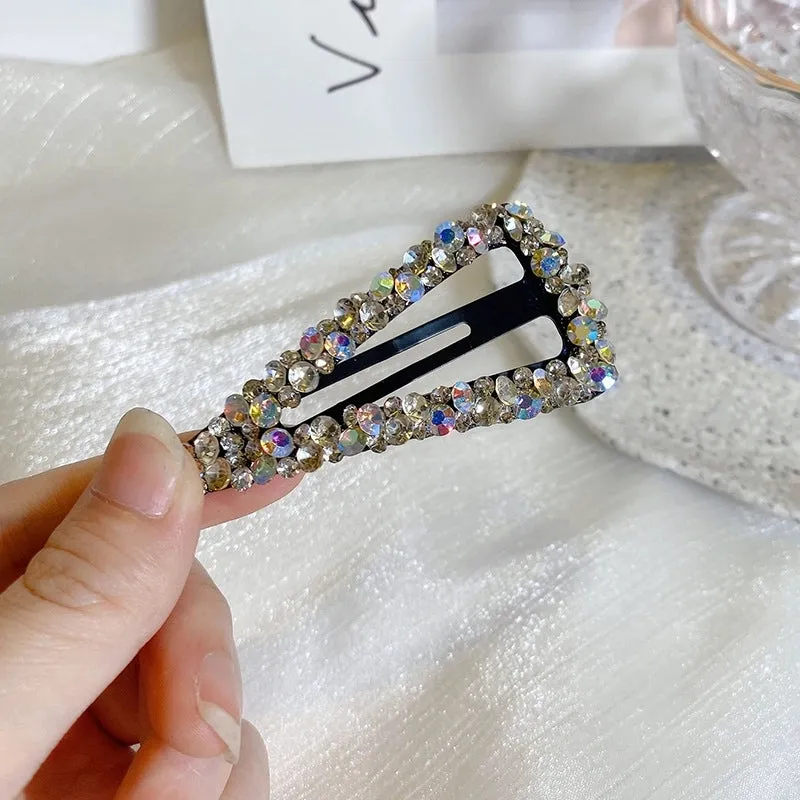 Color Rhinestone Hairpin Super Flash Hollow BB Hairpin Side Hairpin Colored Diamond Bangs Hairpin Headdress Broken Hairpin Top Clip