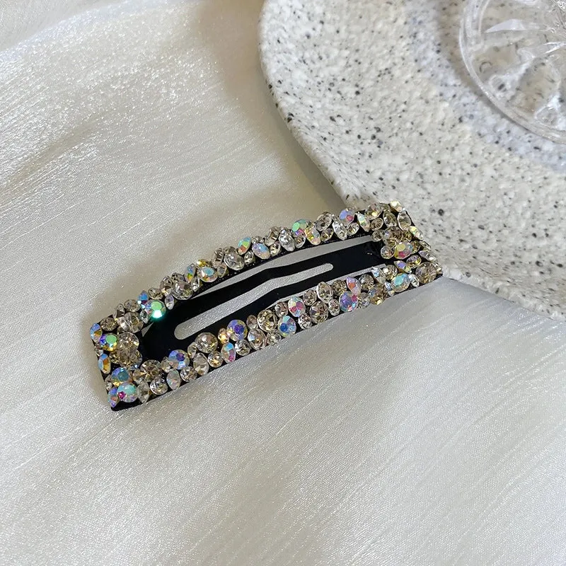 Color Rhinestone Hairpin Super Flash Hollow BB Hairpin Side Hairpin Colored Diamond Bangs Hairpin Headdress Broken Hairpin Top Clip