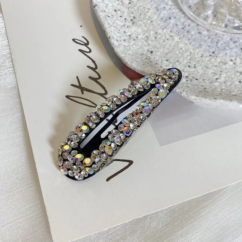 Color Rhinestone Hairpin Super Flash Hollow BB Hairpin Side Hairpin Colored Diamond Bangs Hairpin Headdress Broken Hairpin Top Clip