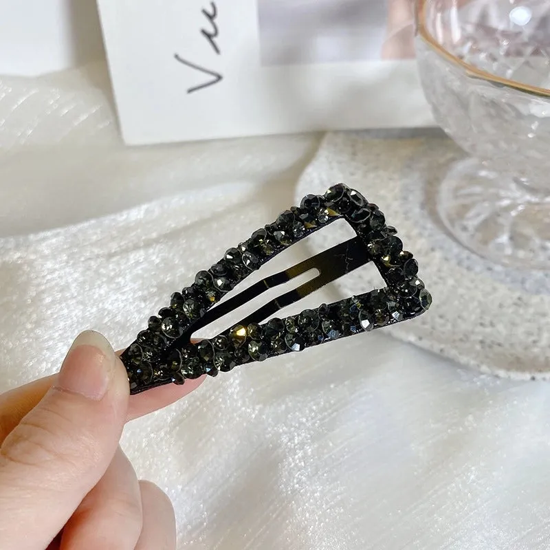 Color Rhinestone Hairpin Super Flash Hollow BB Hairpin Side Hairpin Colored Diamond Bangs Hairpin Headdress Broken Hairpin Top Clip