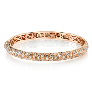 Criss Cross Artisan Pave Diamond Halfway Bangle