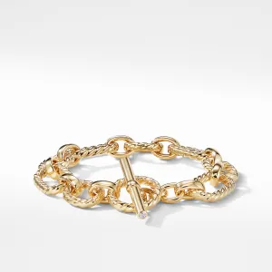 Cushion Link Bracelet with Diamonds in 18K Gold