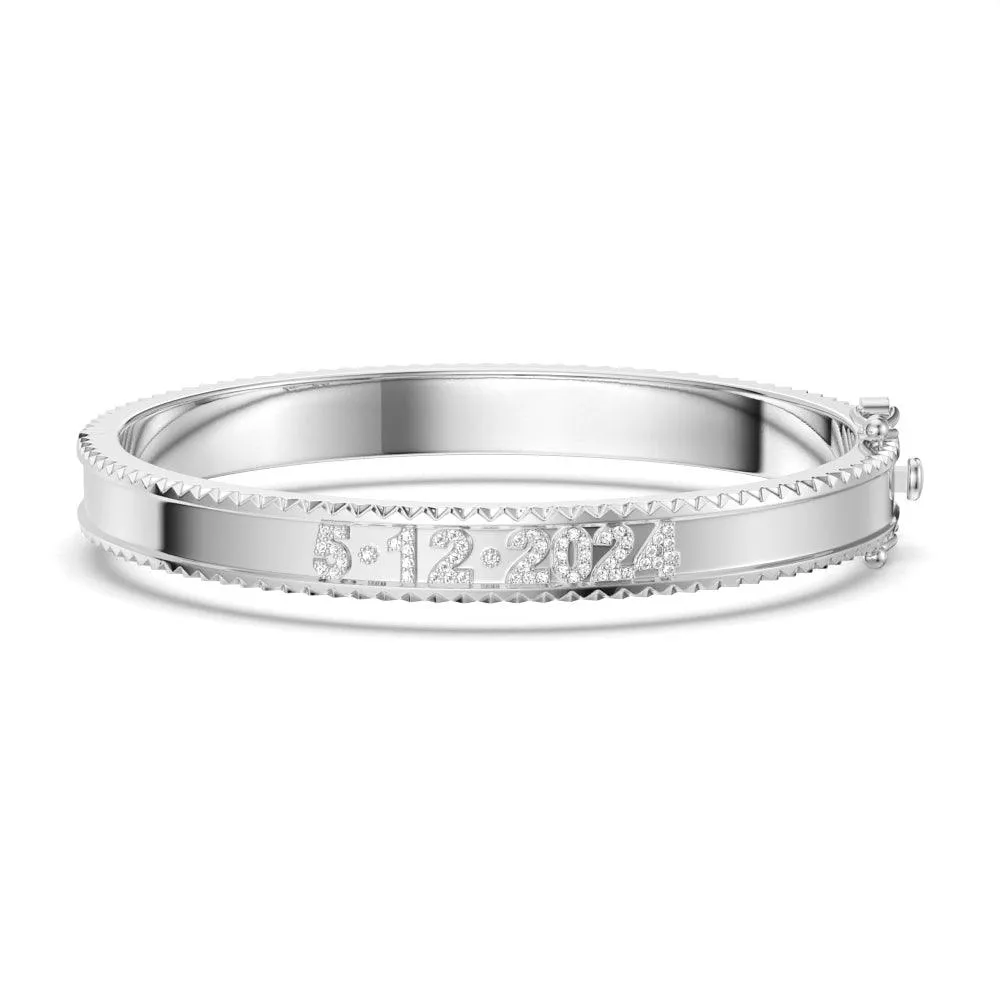 Custom Signature Bangle Bracelet with Personalized Engravings