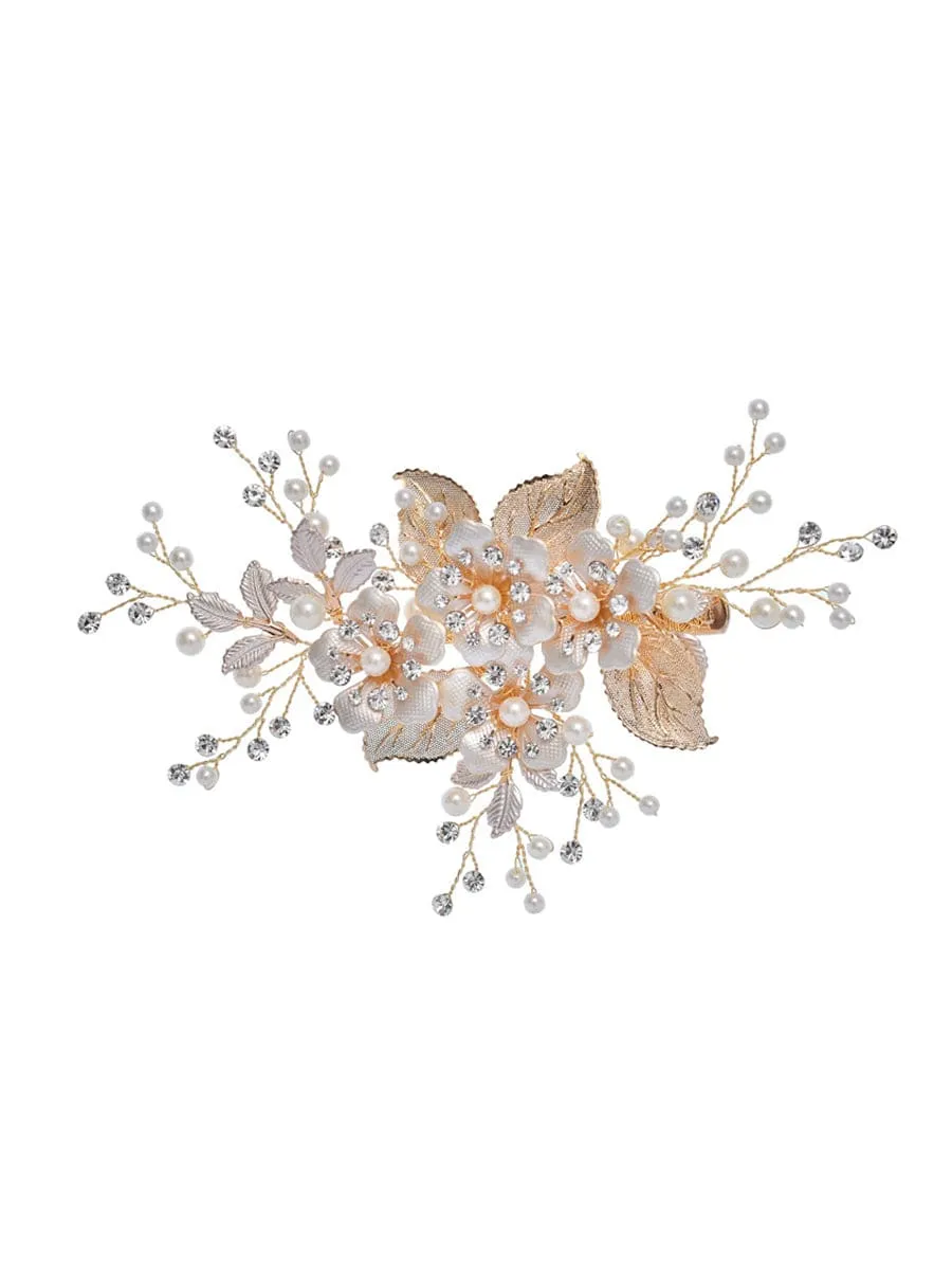 Delicate Handmade Floral Decoration Headwear Pearl Hairpin