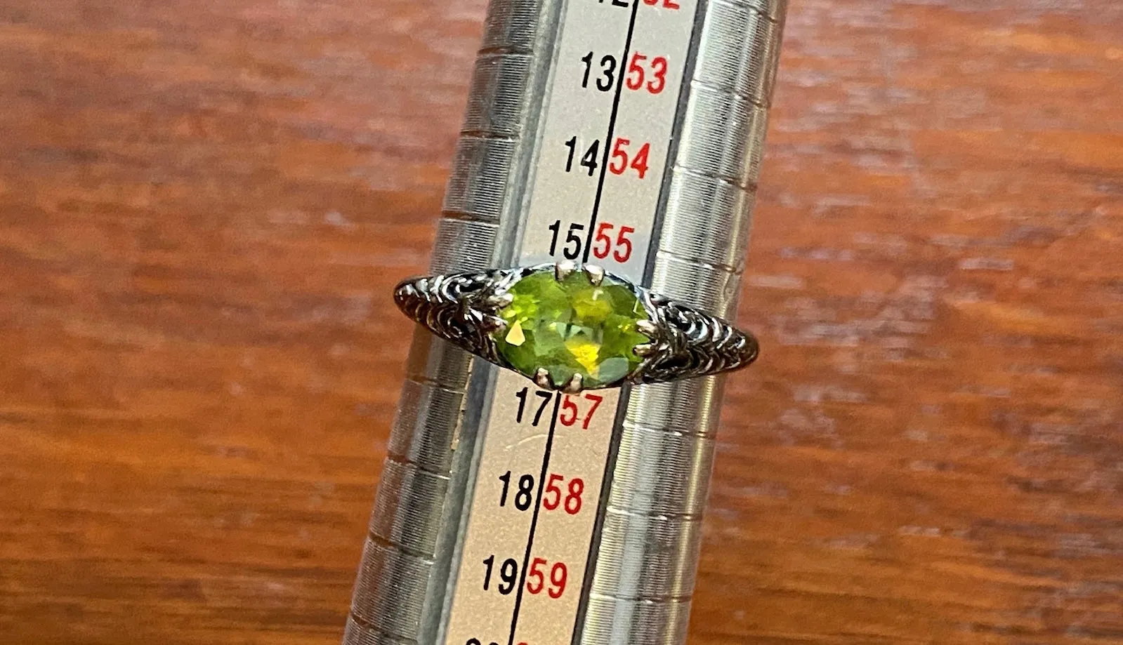 Designer CNA Sterling Silver 925 Peridot Ring Sz 7.75