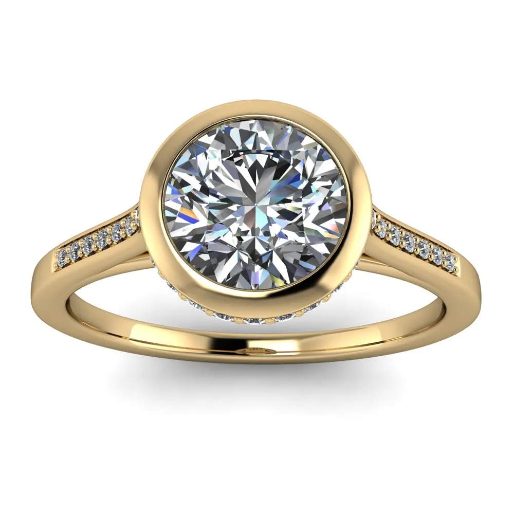 Diamond Bezel Set Moissanite Engagement Ring - Cherish