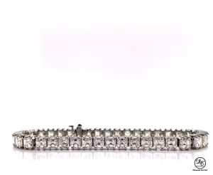 Diamond Tennis Bracelet Ascher Cut Total Ct 16.22ct F/VS