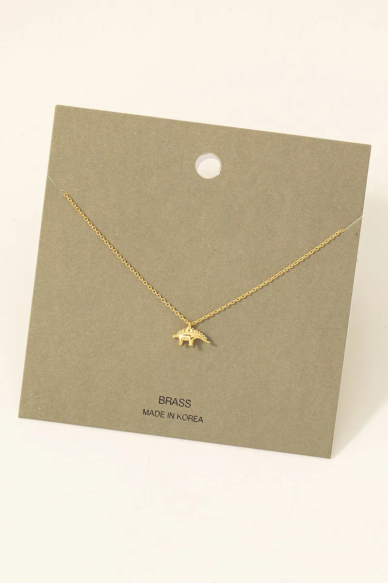 Dinosaur Dainty Gold Necklace