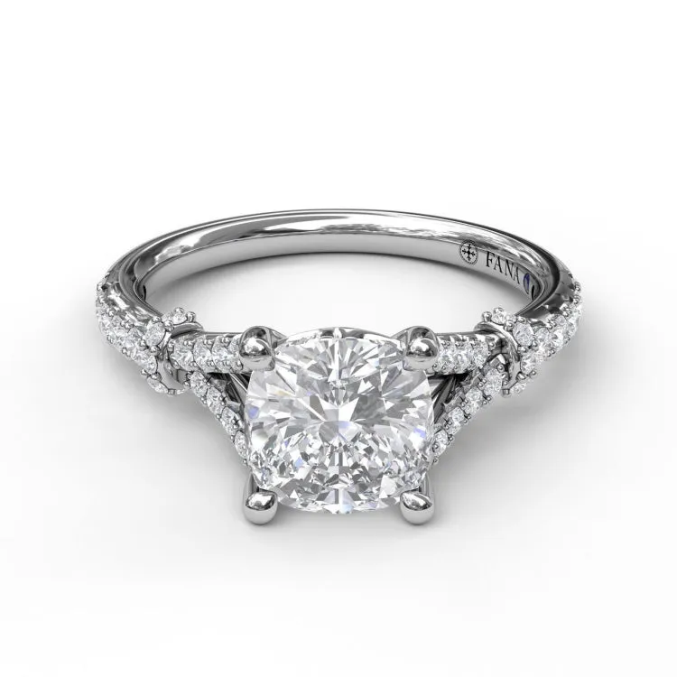 Distinctive Diamond Engagement Ring with a Subtle Split Band