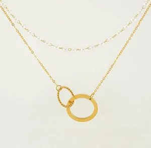 Dual Charm Pendant Necklace – Classic Gold Heart for Timeless Elegance