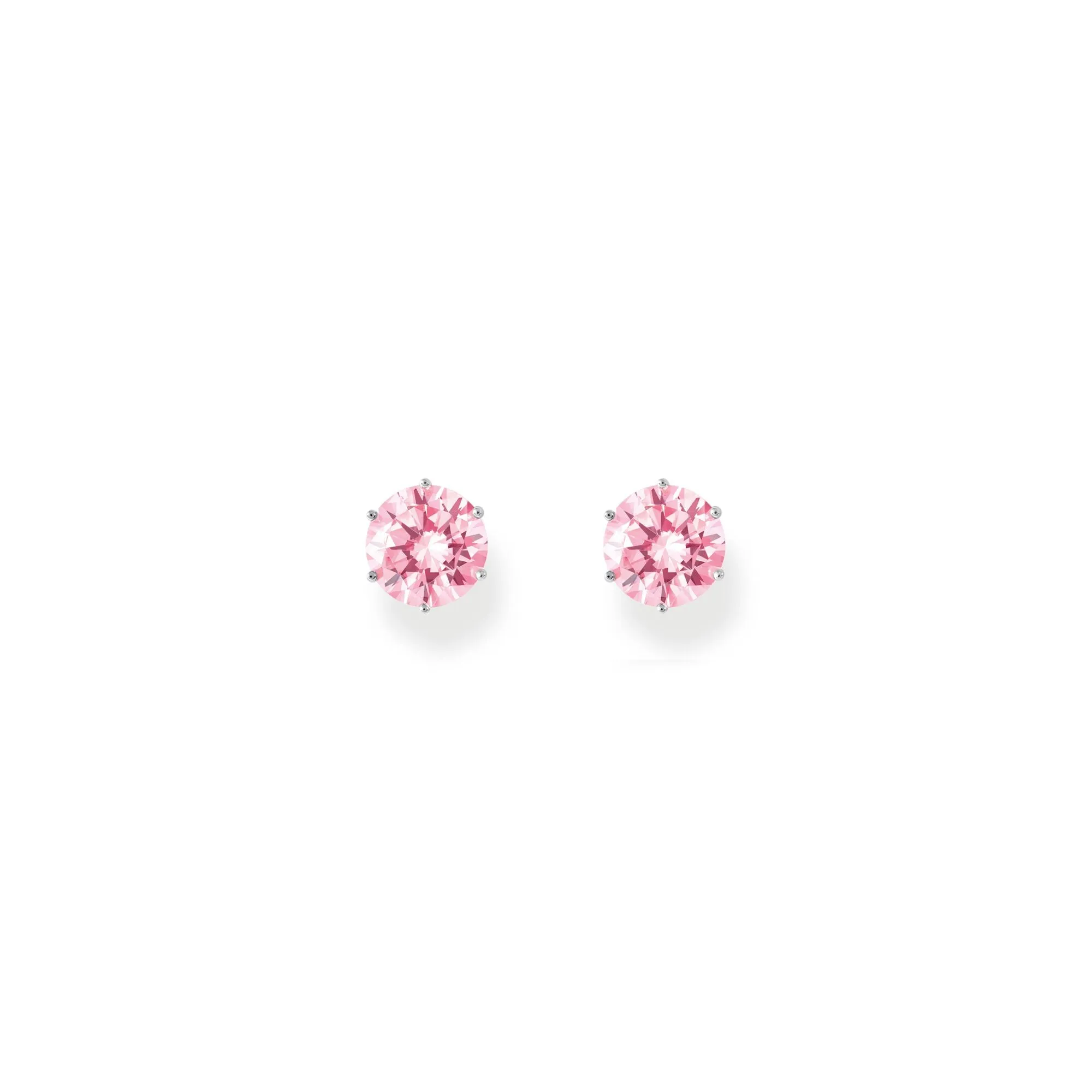 Ear studs with big, pink zirconia