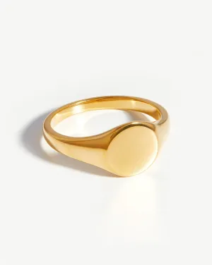 Engravable Round Signet Ring | 18ct Gold Vermeil