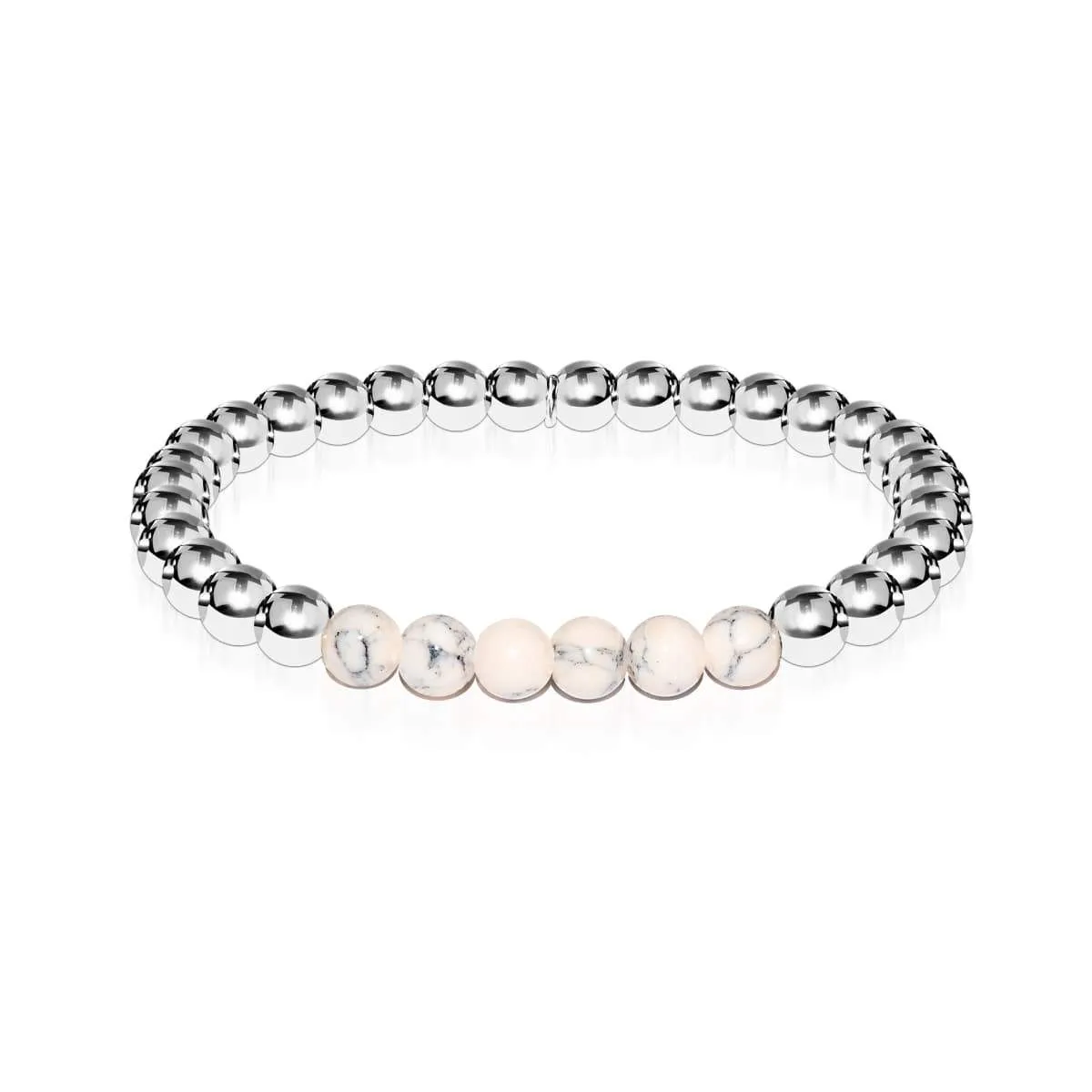 Enthusiastic | Silver | Cream Turquoise | Gemstone Expression Bracelet