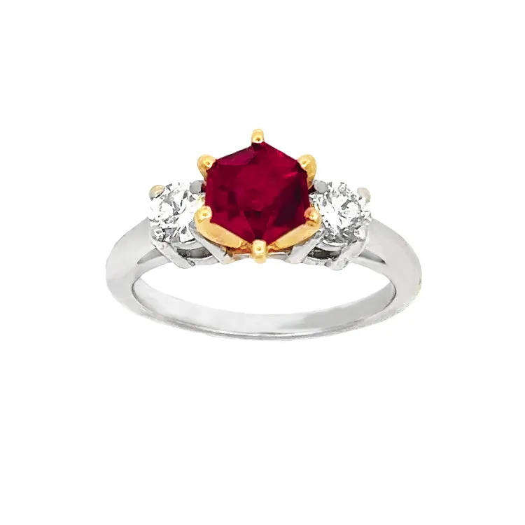 Estate Ruby and Diamond Ring, 14Kt