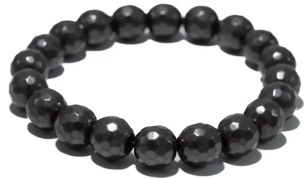 Faceted Hematite Natural Gemstone Bracelet