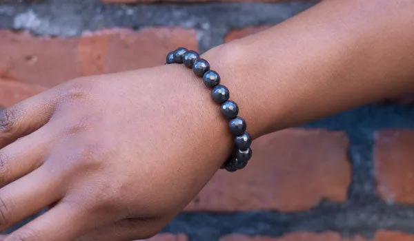 Faceted Hematite Natural Gemstone Bracelet