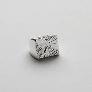 Fingerprint Signet ring, 925S Sterling silver plated