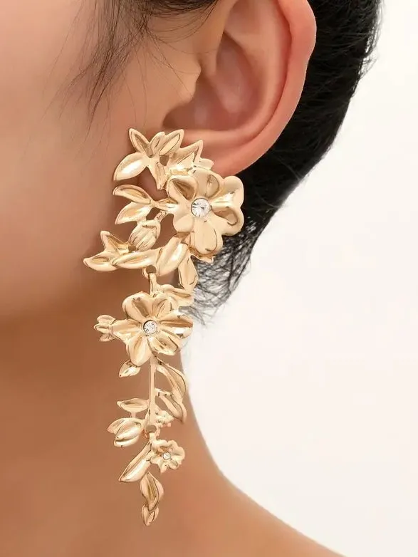 Flower Cut Out Evening Earrings