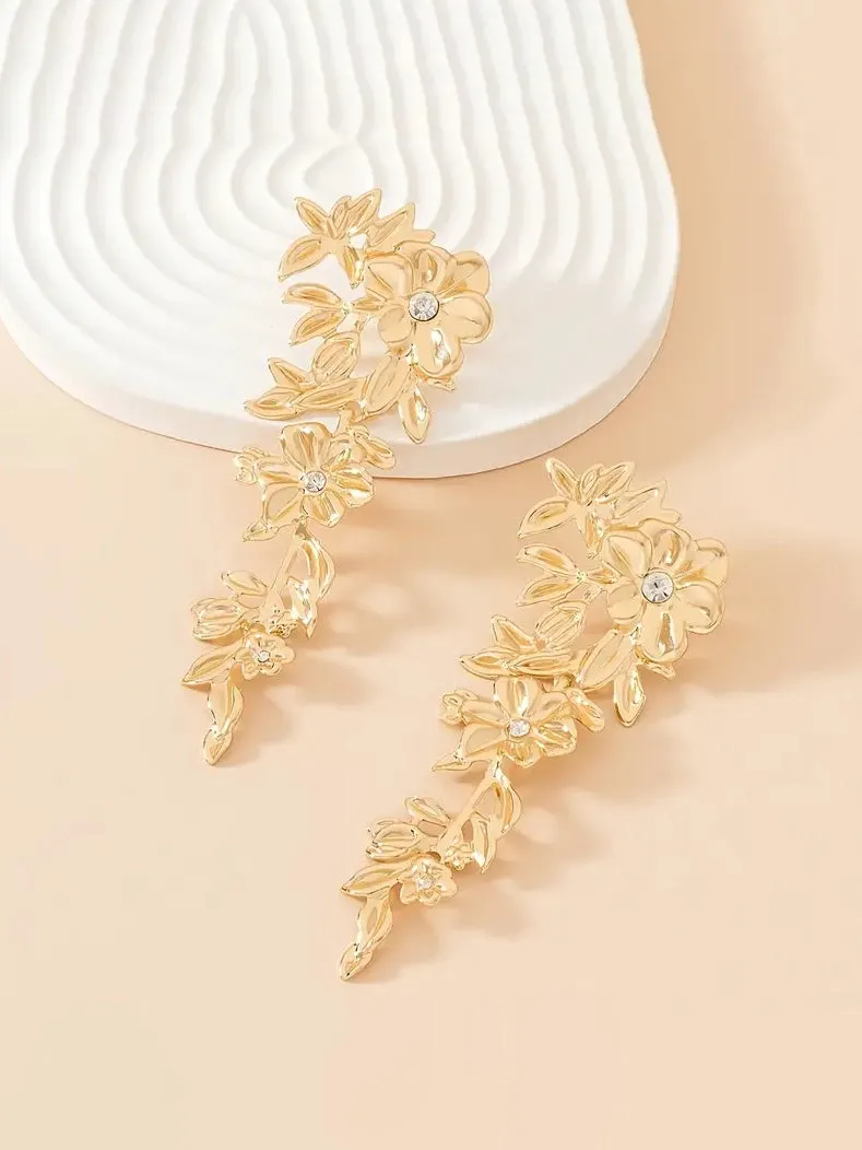 Flower Cut Out Evening Earrings