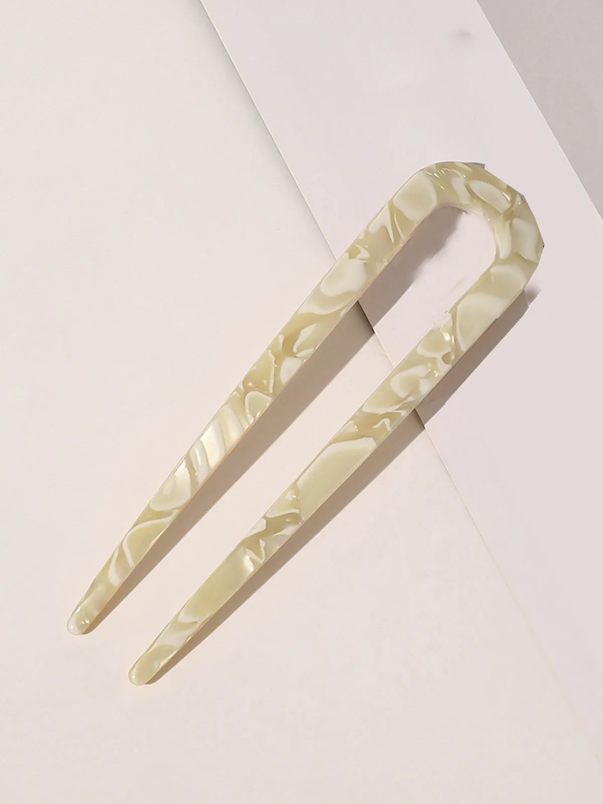 Forest U-Shaped Marble Plate Hairpin