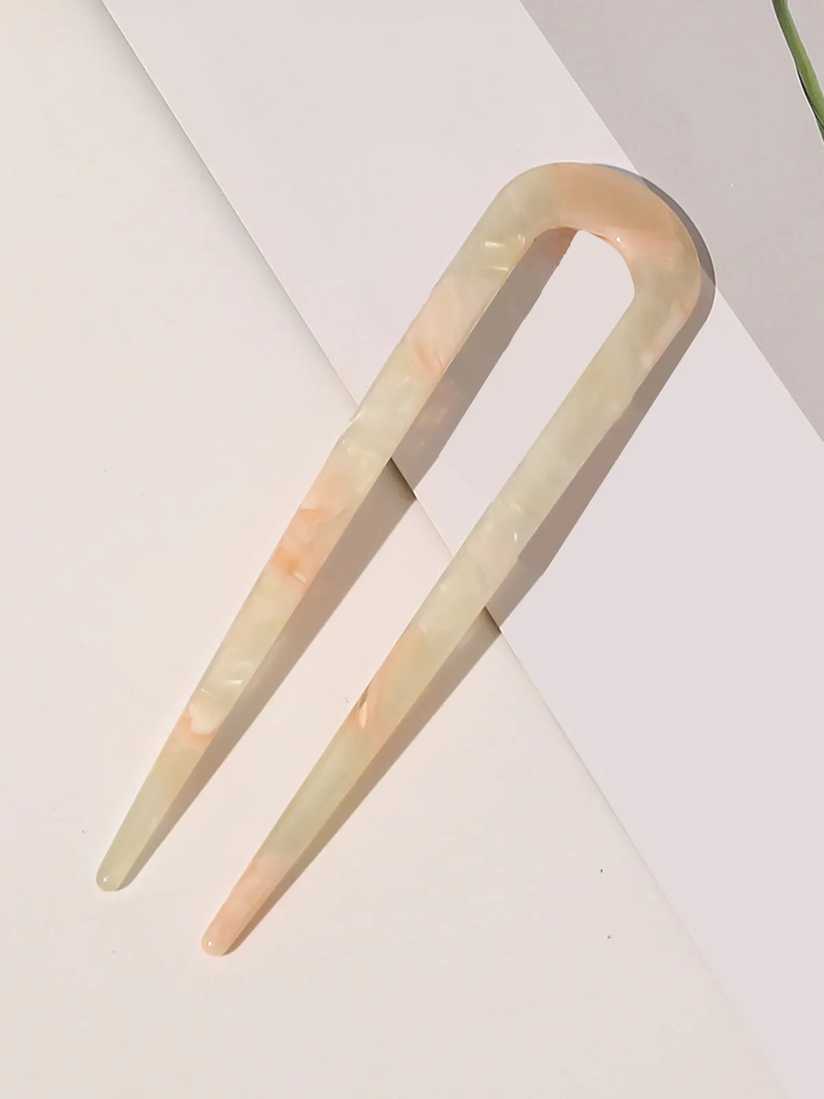 Forest U-Shaped Marble Plate Hairpin