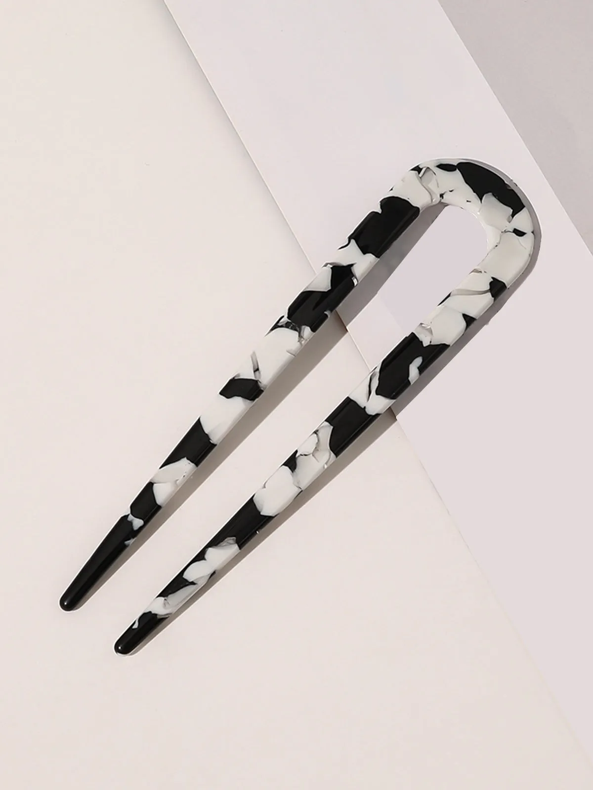 Forest U-Shaped Marble Plate Hairpin