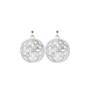 Four Trinity Celtic Knot Eternal Round Stud Drop Earrings