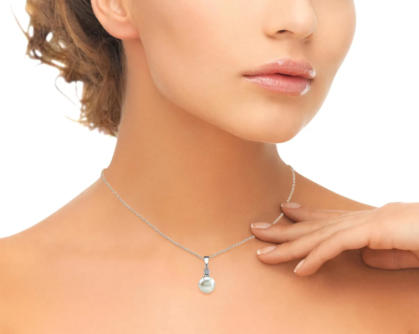 Freshwater Pearl & Diamond Michelle Pendant