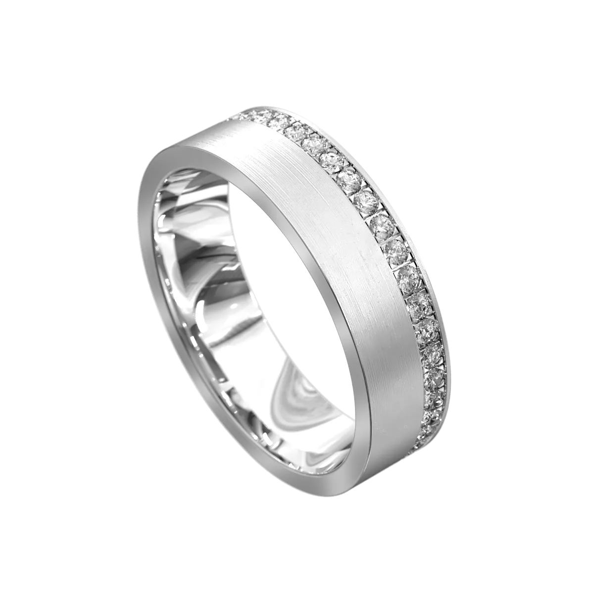 Full Circle Diamond Offset Ring