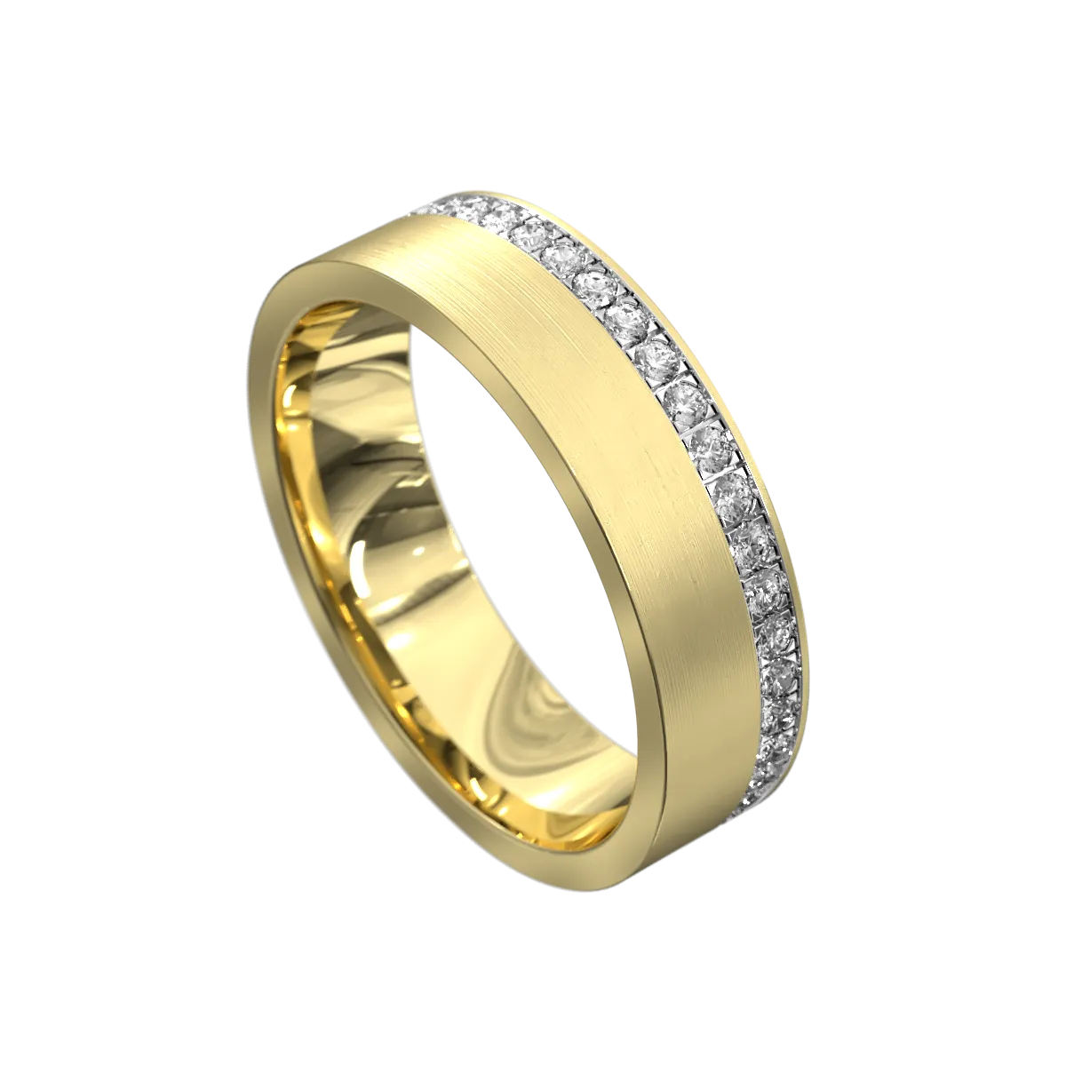 Full Circle Diamond Offset Ring