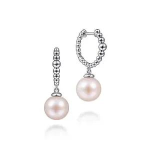 Gabriel & Co. Bujukan Pearl Drop Huggie Earrings in Sterling Silver