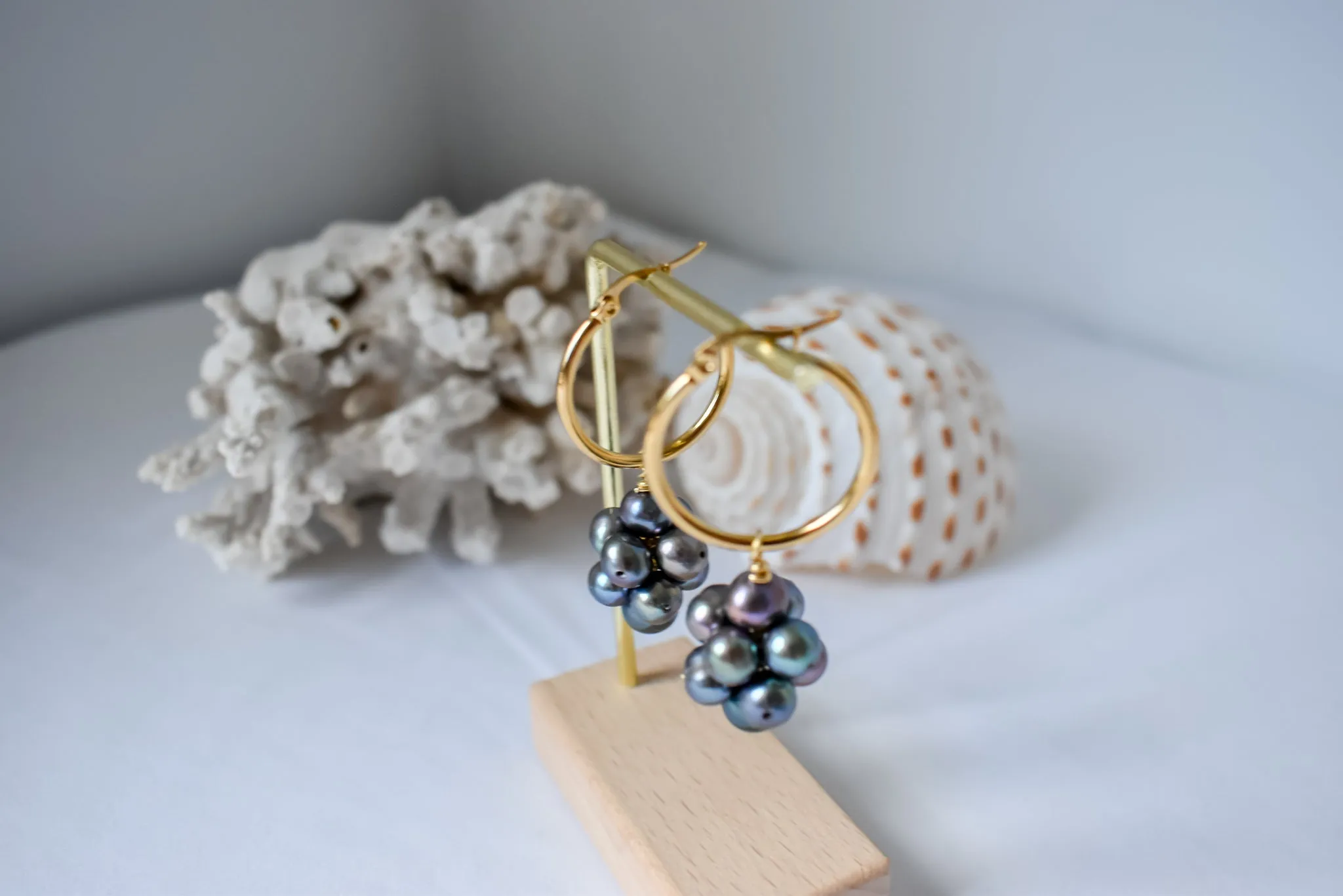 GABRIELLA EARRINGS - Grape Clustered Pearl Earrings