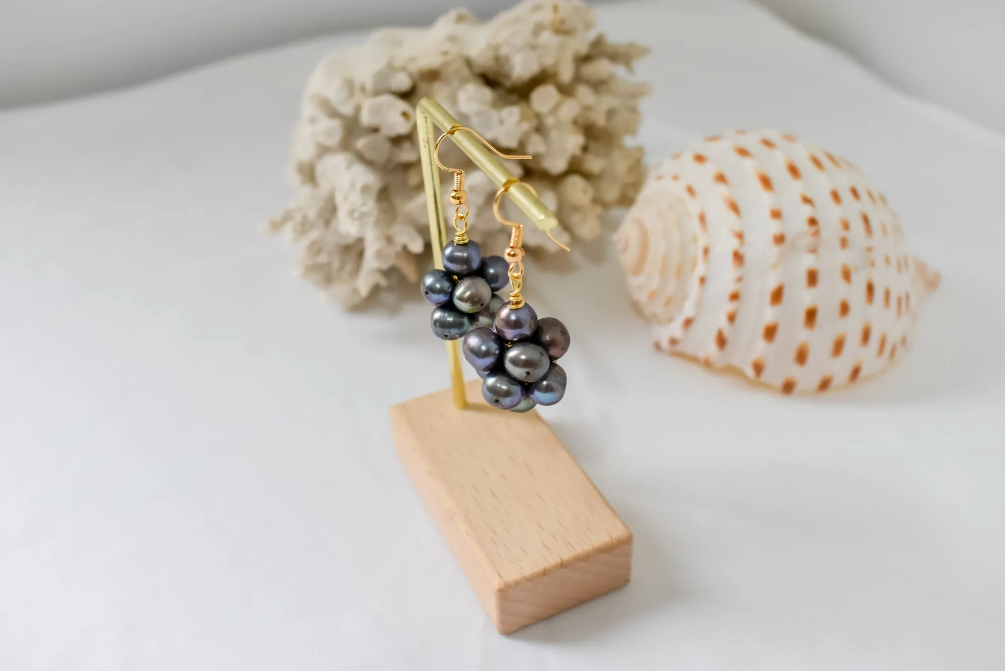 GABRIELLA EARRINGS - Grape Clustered Pearl Earrings