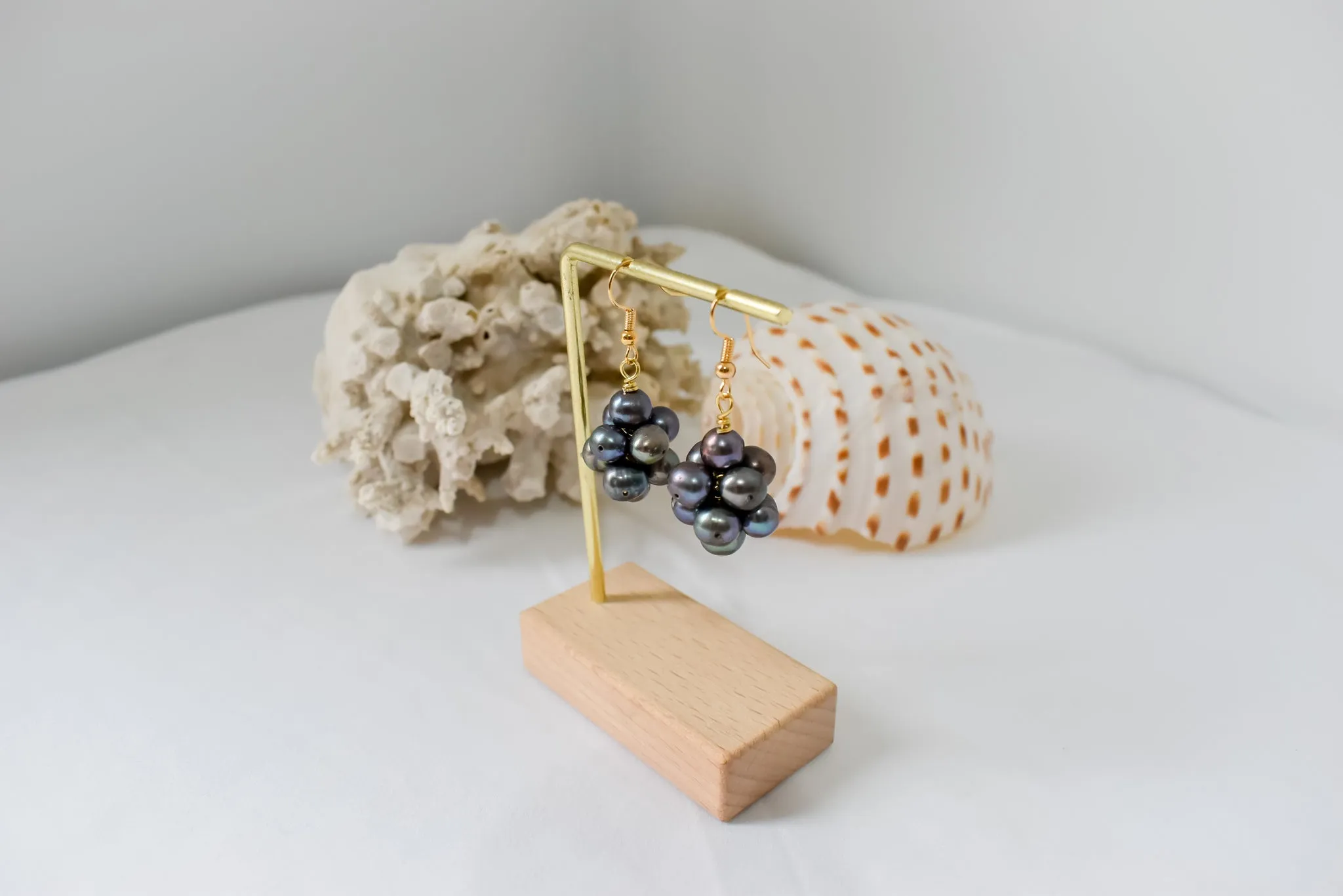 GABRIELLA EARRINGS - Grape Clustered Pearl Earrings