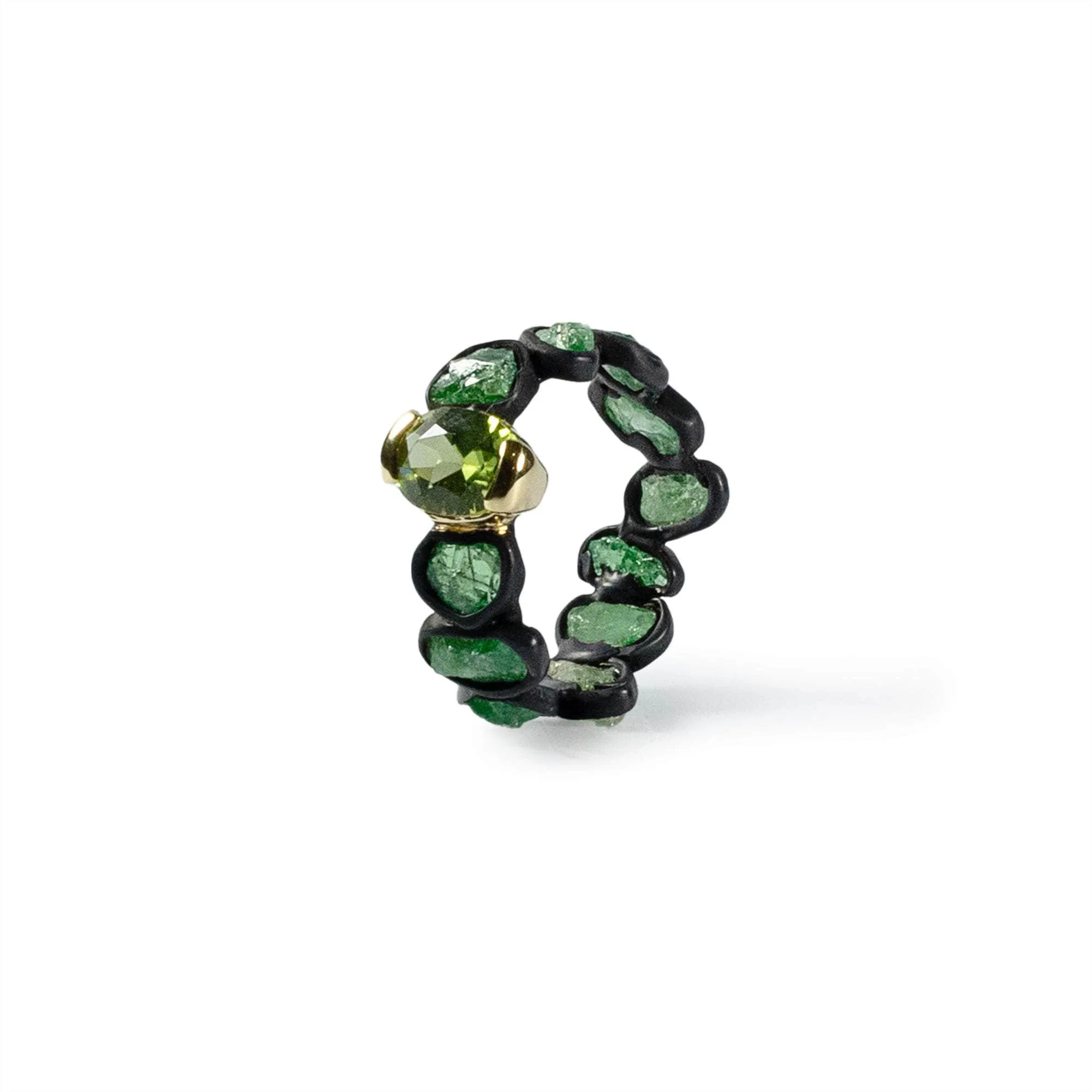 Gamta Tsavorite and Peridot Ring