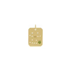 Gemini Peridot and Diamond Zodiac Constellation Pendant