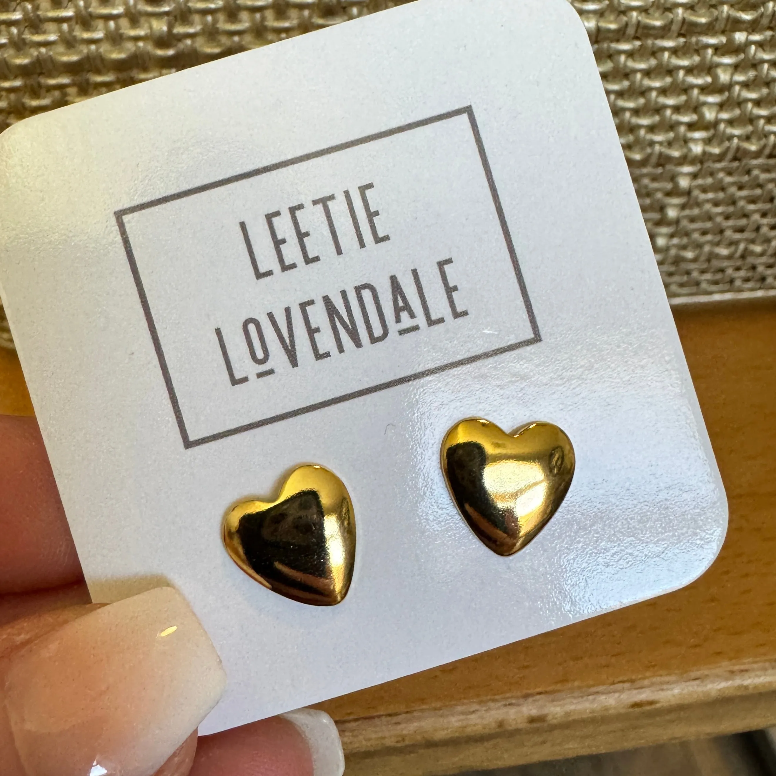 Gold Heart Deadstock Stud Earrings