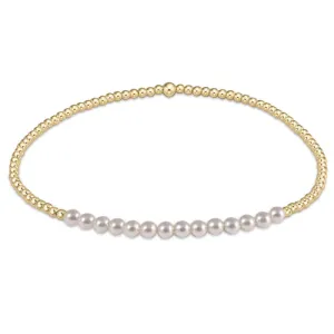 Gold Pearl Bliss 2mm Bead Bracelet