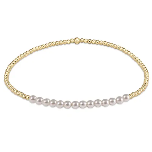 Gold Pearl Bliss 2mm Bead Bracelet